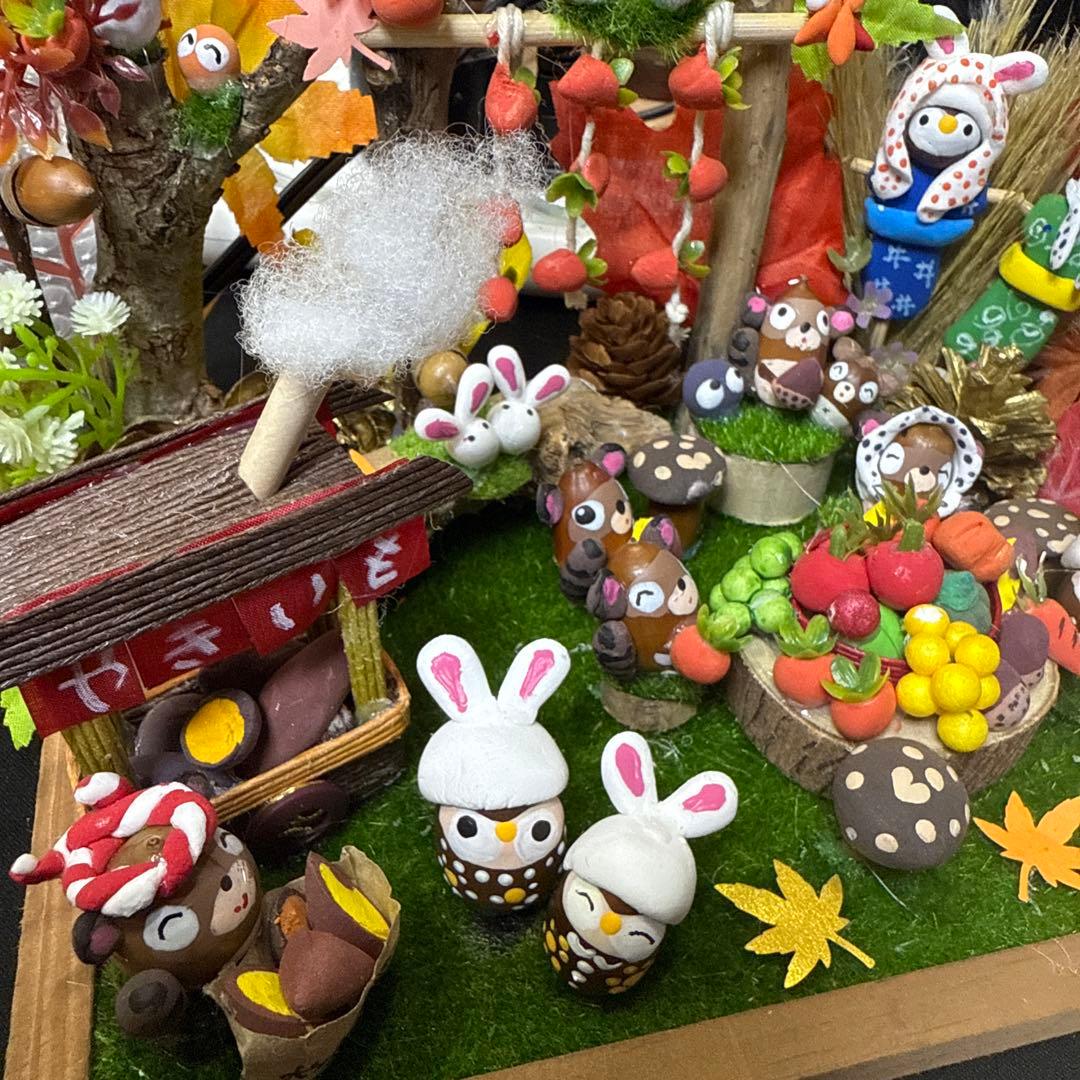 どんぐりアート♡収穫オブジェ・お月見＆Halloweenリバーシブルオブジェ♡