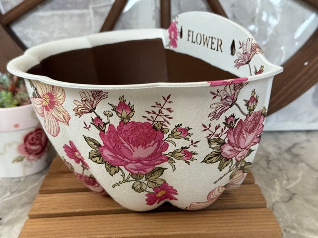 リメイクタイル※オーバル型鉢カバー※リメ缶※ウォールプランター※デコパージュ