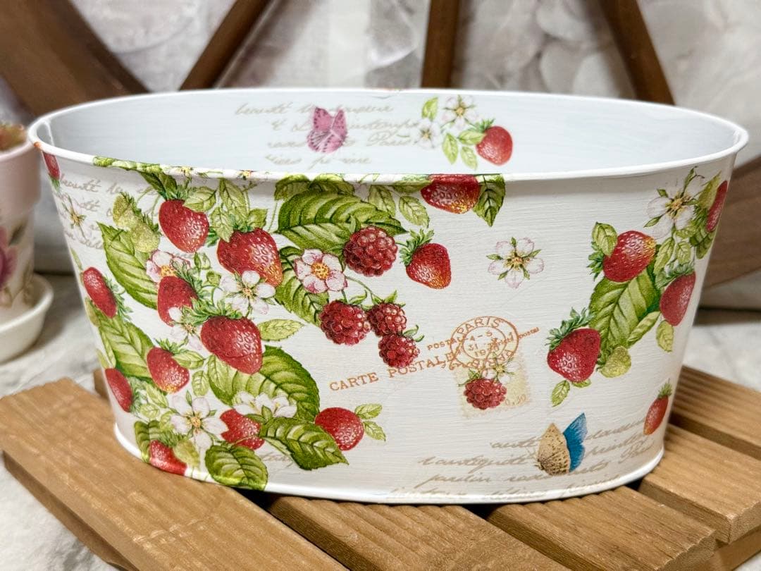 リメイクタイル※オーバル型鉢カバー※リメ缶※ウォールプランター※デコパージュ