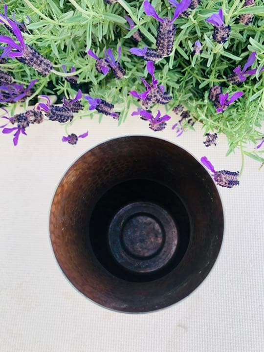 Epoch フラワーポット 純銅 槌目 花瓶 アンティーク口径13.5✖️25㎝