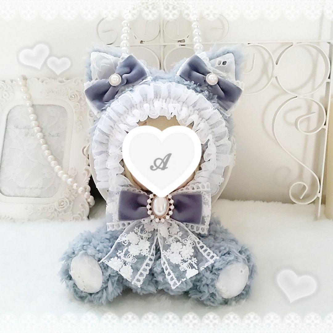 14〜16cm お座り型 ぬい服 ブルー猫ちゃん着ぐるみ にじぬい 新衣装サイズ