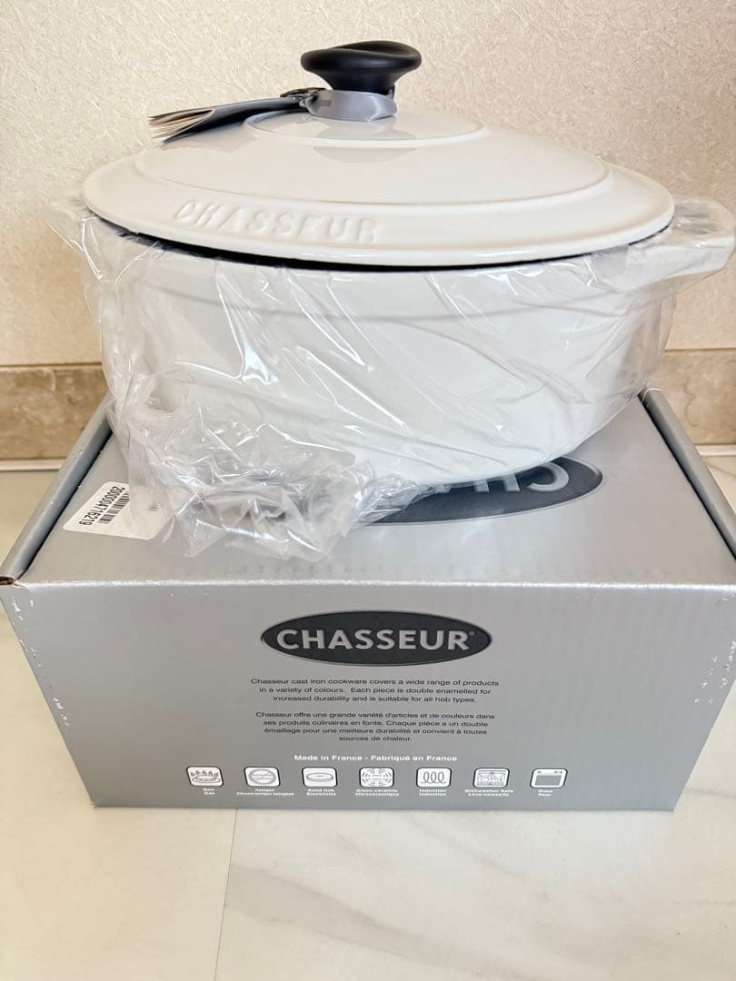 新品未使用【シャスール】オーバル25cm カラー:ホワイト