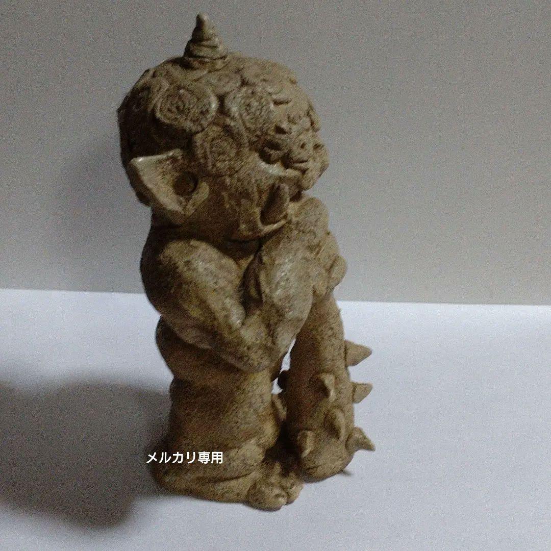 藤原郁三　手捻り邪鬼 共箱付