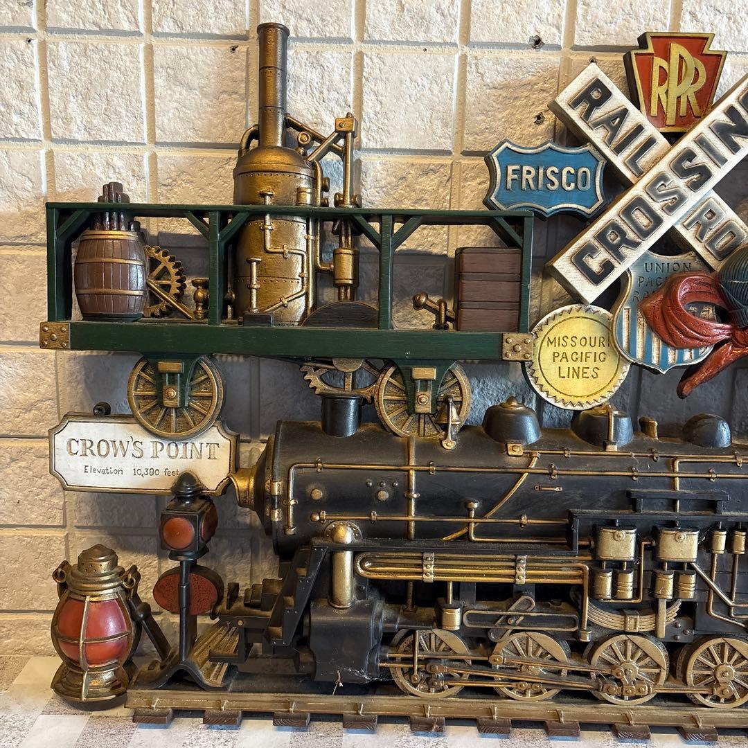 蒸気機関車 鉄道列車 壁掛け アメリカ雑貨 看板 ヴィンテージ レトロ