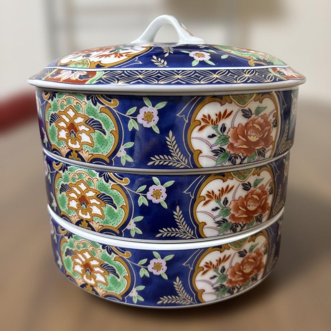 有田焼　 伊万里　昇龍窯 　陶器　 三段重　ヴィンテージ