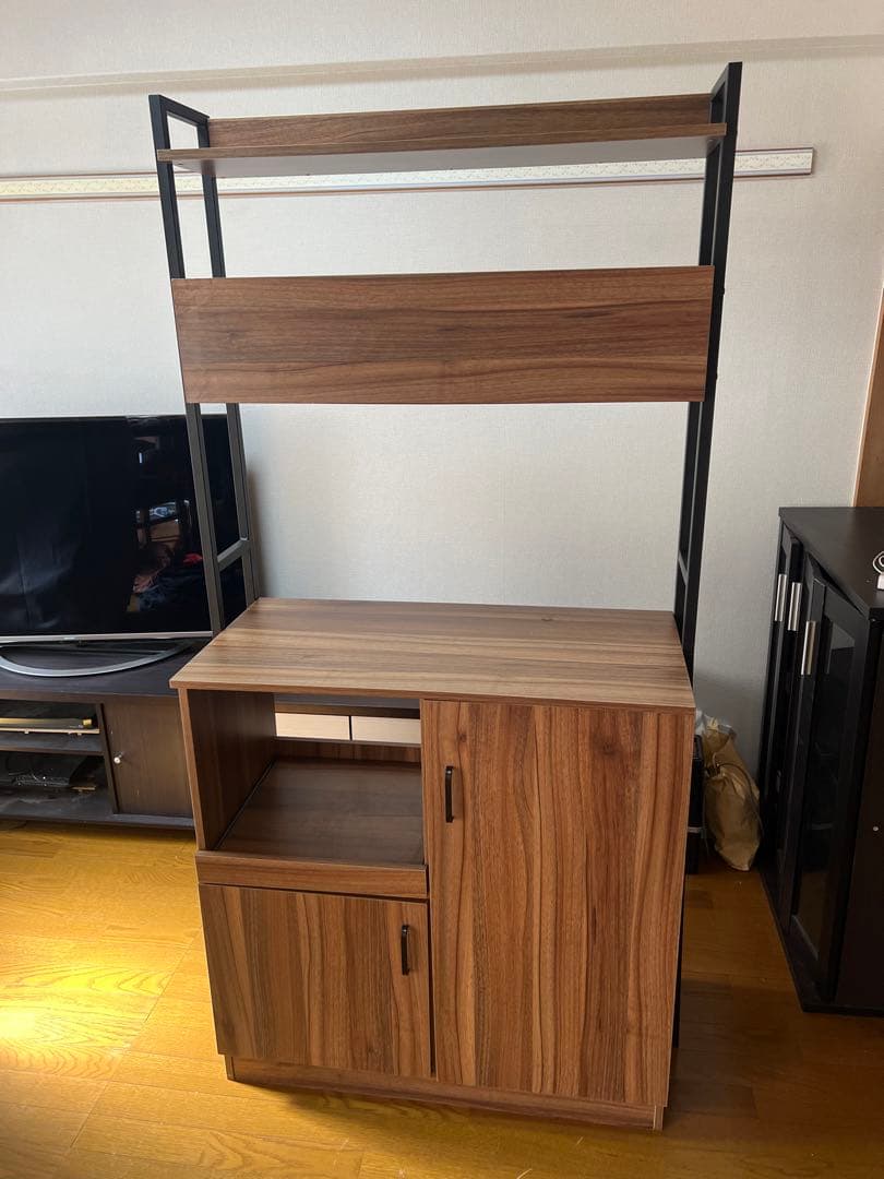 木製アイアン食器棚・キッチンカウンター