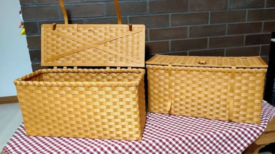 シェルフコンテナ50 専用バスケット　2個　手編み
