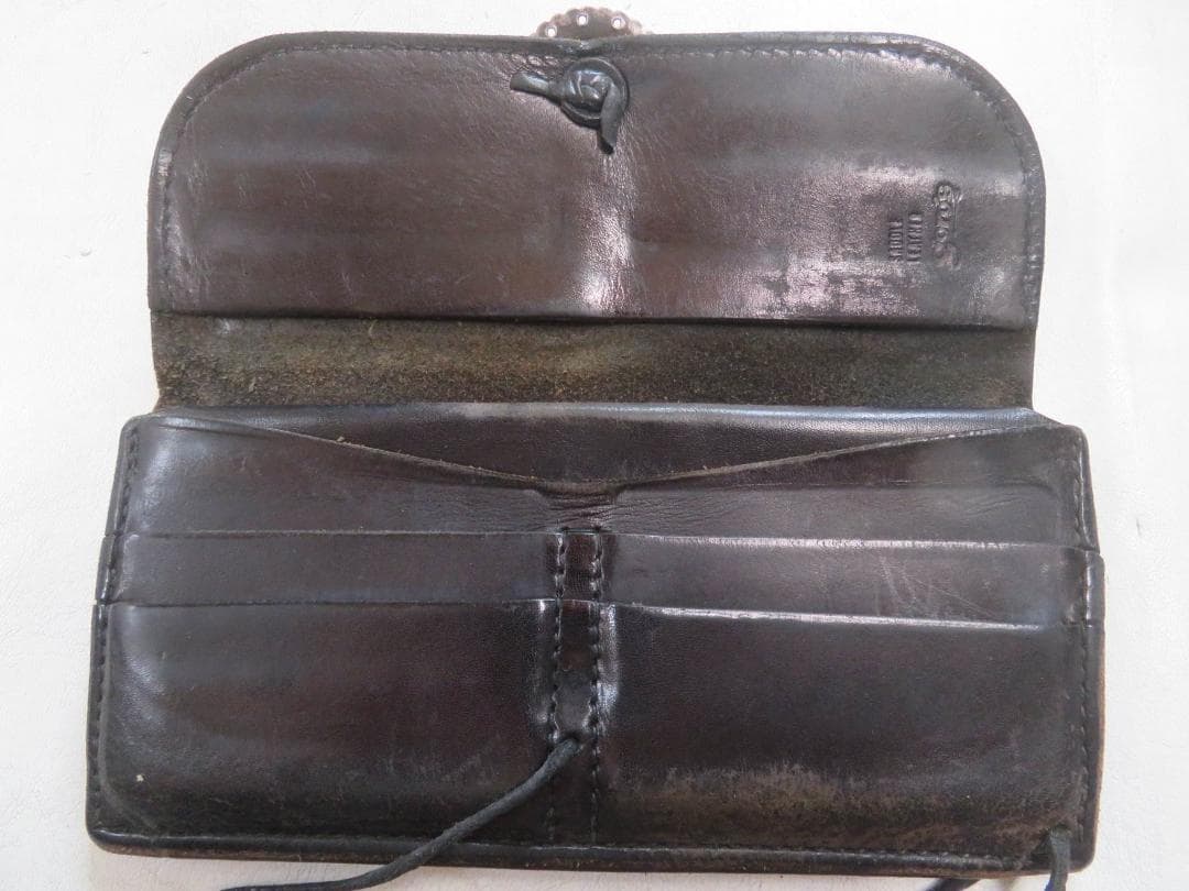 goro's ゴローズ フラワーコンチョ 二つ折り長財布黒 ロングウォレット