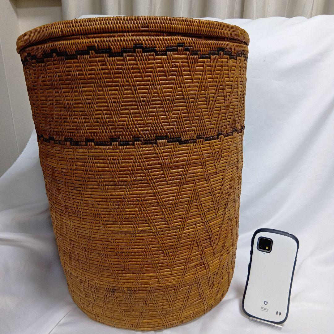 アタ　大型　バスケットアジア雑貨　かご　バリ島　高さ約47センチ