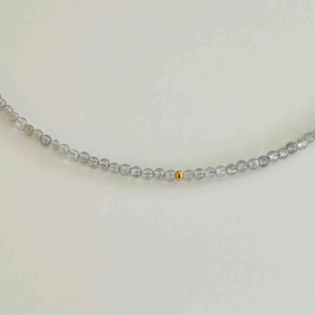 ◇天然石◇ ラブラドライト　シンプルネックレス　チョーカー　サージカルステンレス