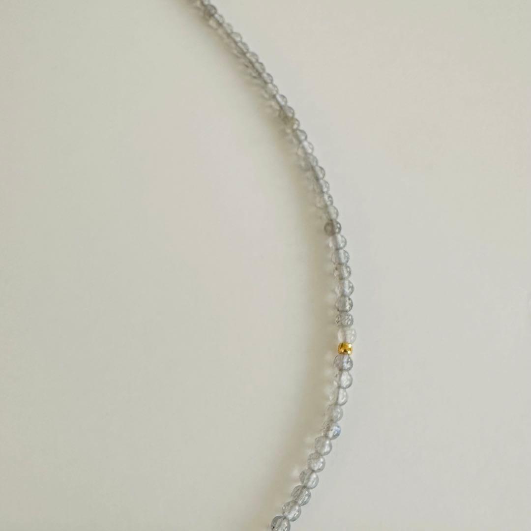 ◇天然石◇ ラブラドライト　シンプルネックレス　チョーカー　サージカルステンレス