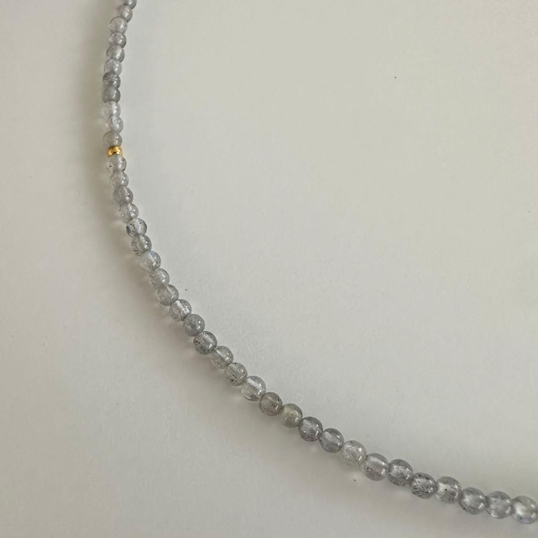 ◇天然石◇ ラブラドライト　シンプルネックレス　チョーカー　サージカルステンレス