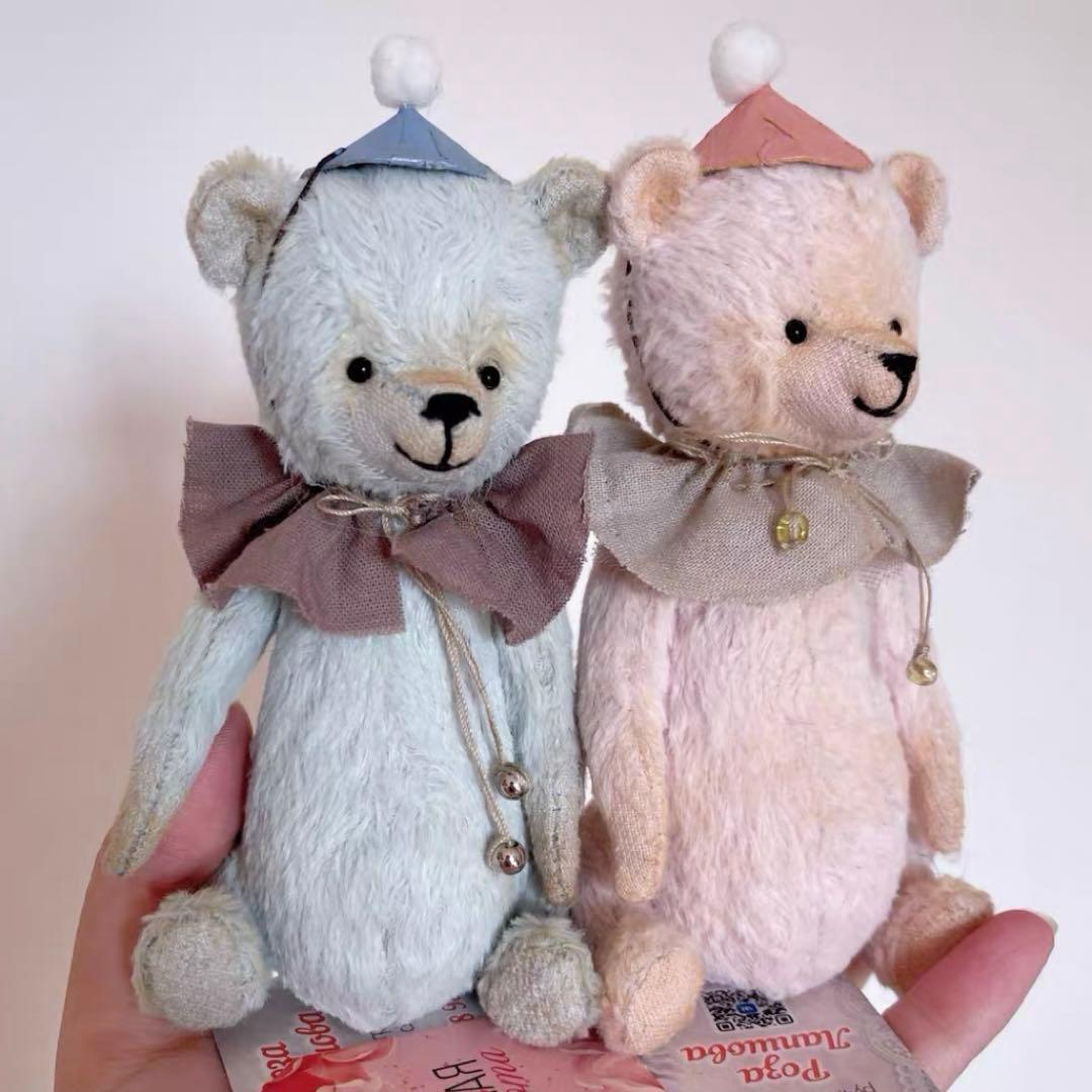 パステルカラーテディベア 海外作家様 ハンドメイド ぬいぐるみ くま