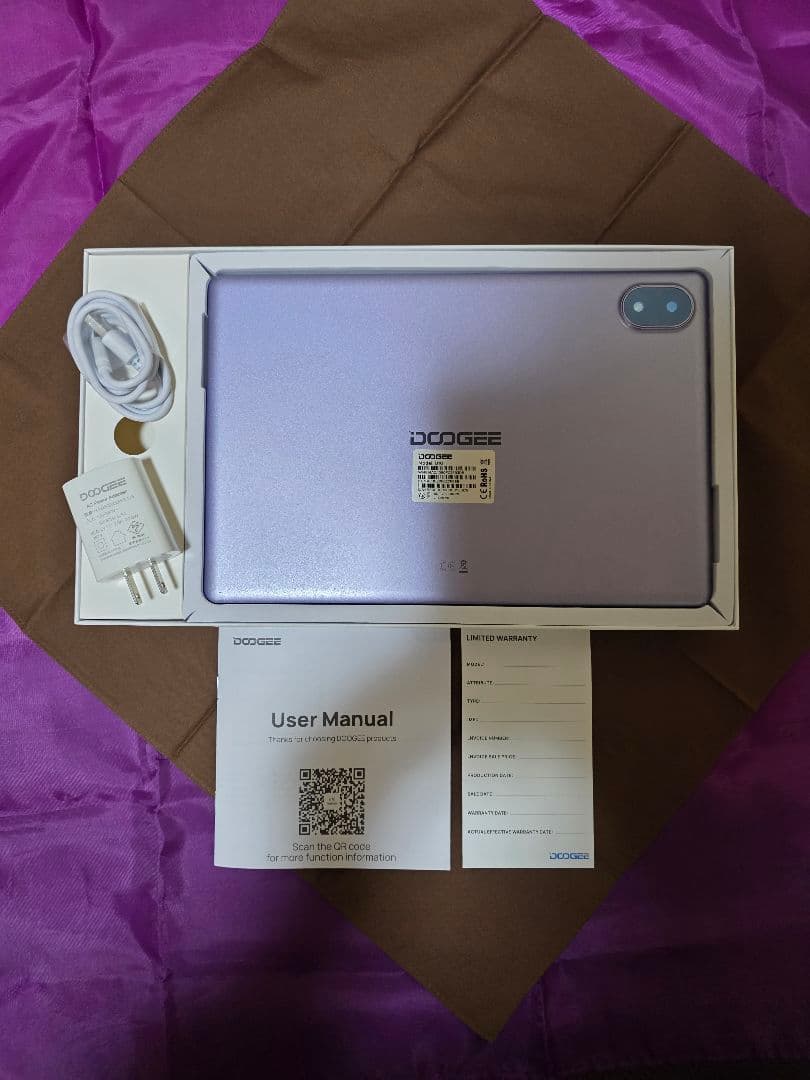 DOOGEE 128GB タブレット 10インチ パープル