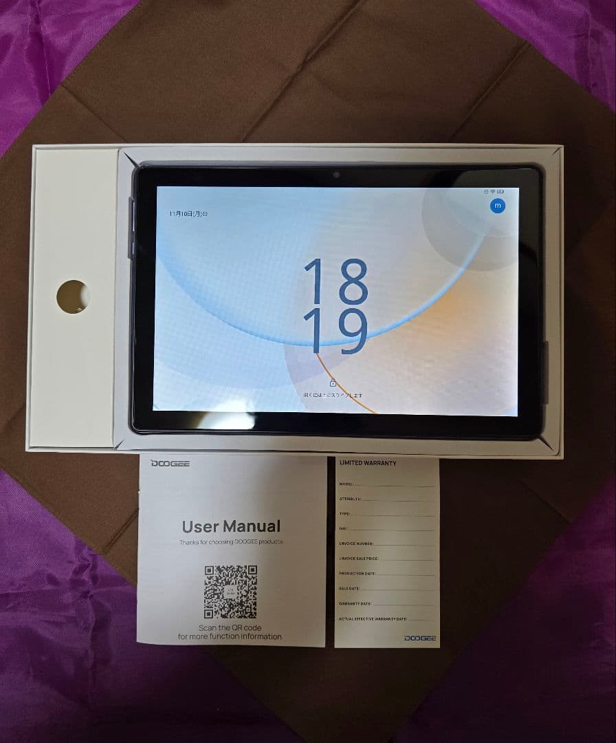 DOOGEE 128GB タブレット 10インチ パープル