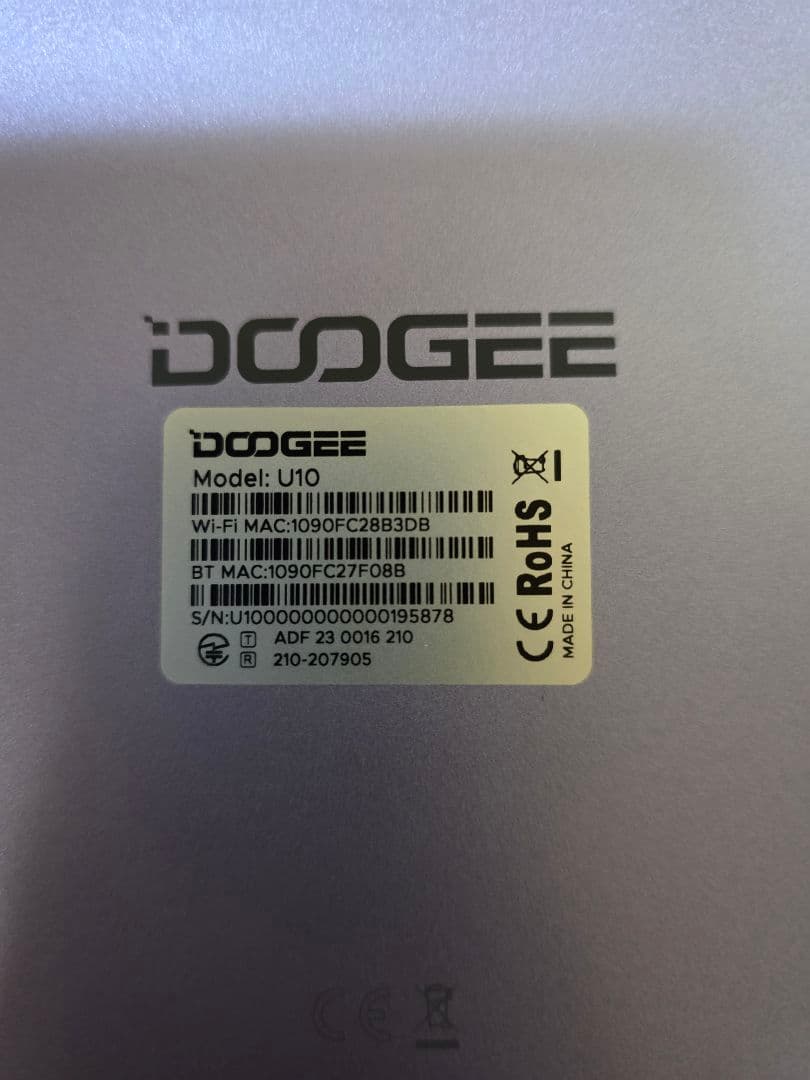 DOOGEE 128GB タブレット 10インチ パープル