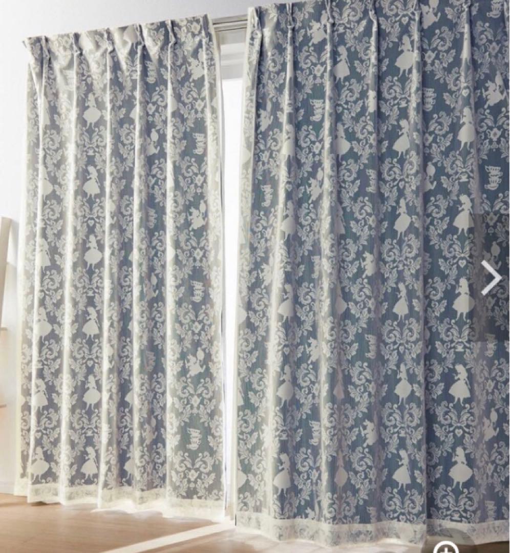 ふしぎの国のアリス①レースを重ねた２重カーテン②UVカット遮像遮熱レースカーテン