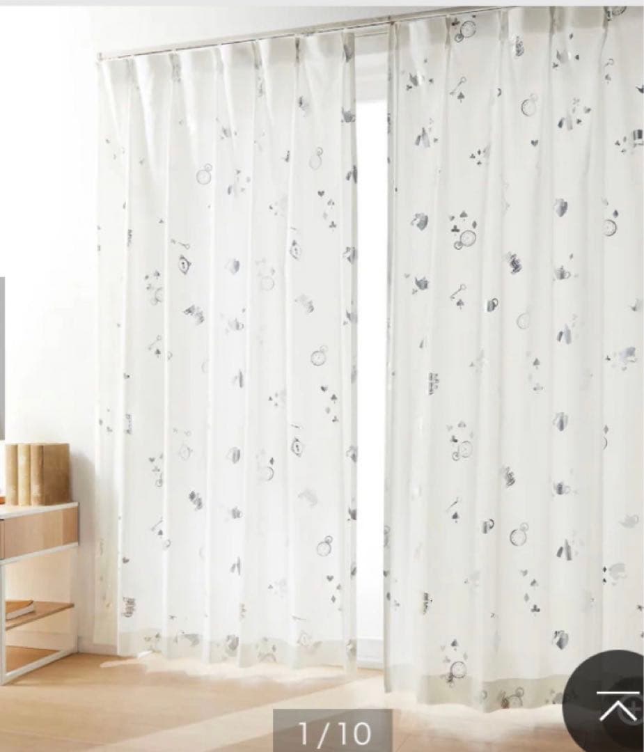 ふしぎの国のアリス①レースを重ねた２重カーテン②UVカット遮像遮熱レースカーテン