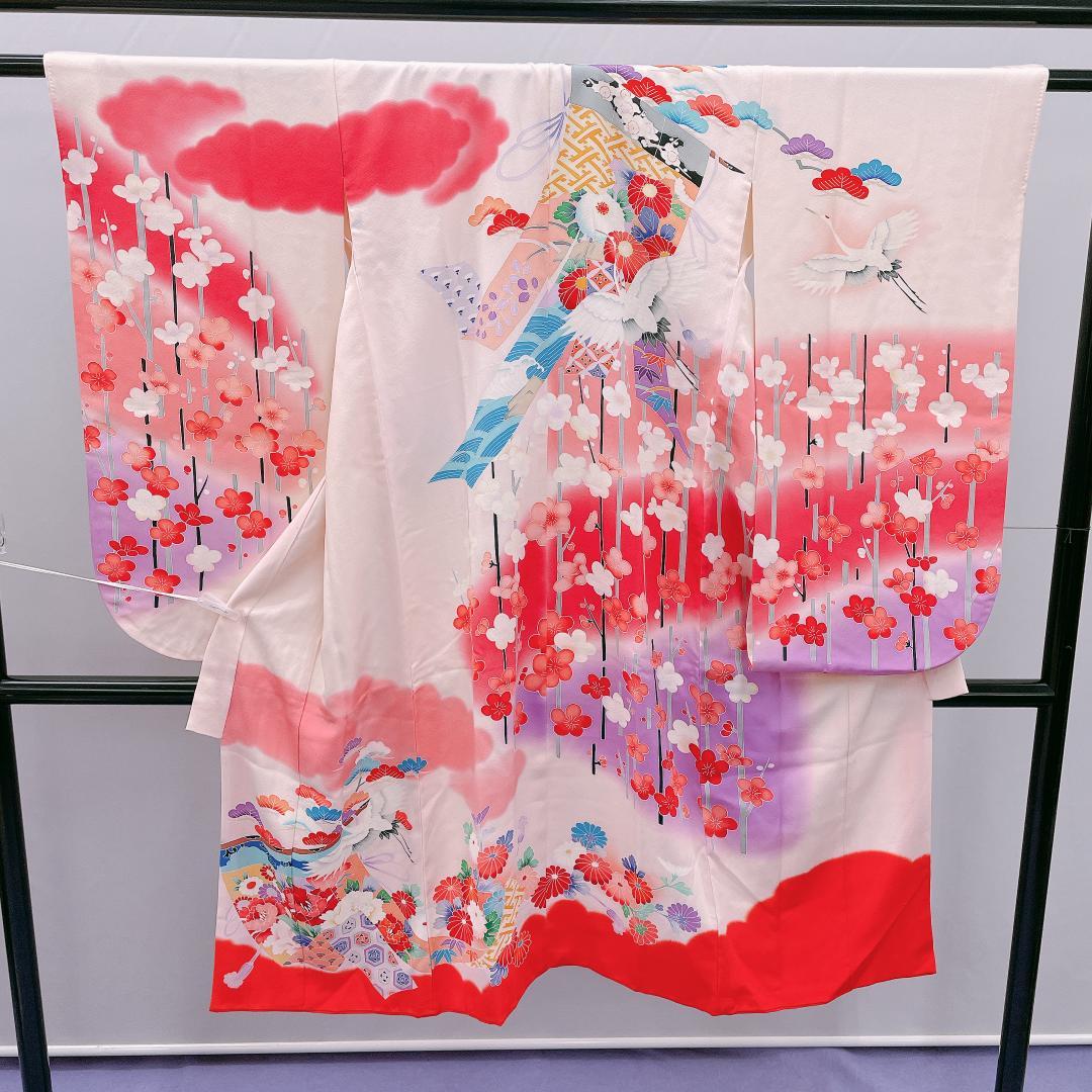 Y★4010★ 子供着物 七五三 女の子 四つ身 襦袢付き