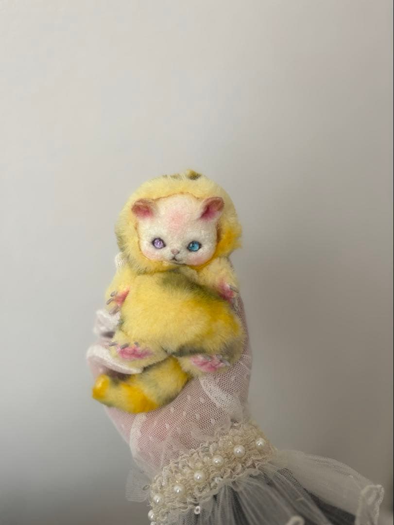 アートドール　No.065 黄こねこ幻獣　羊毛フェルト