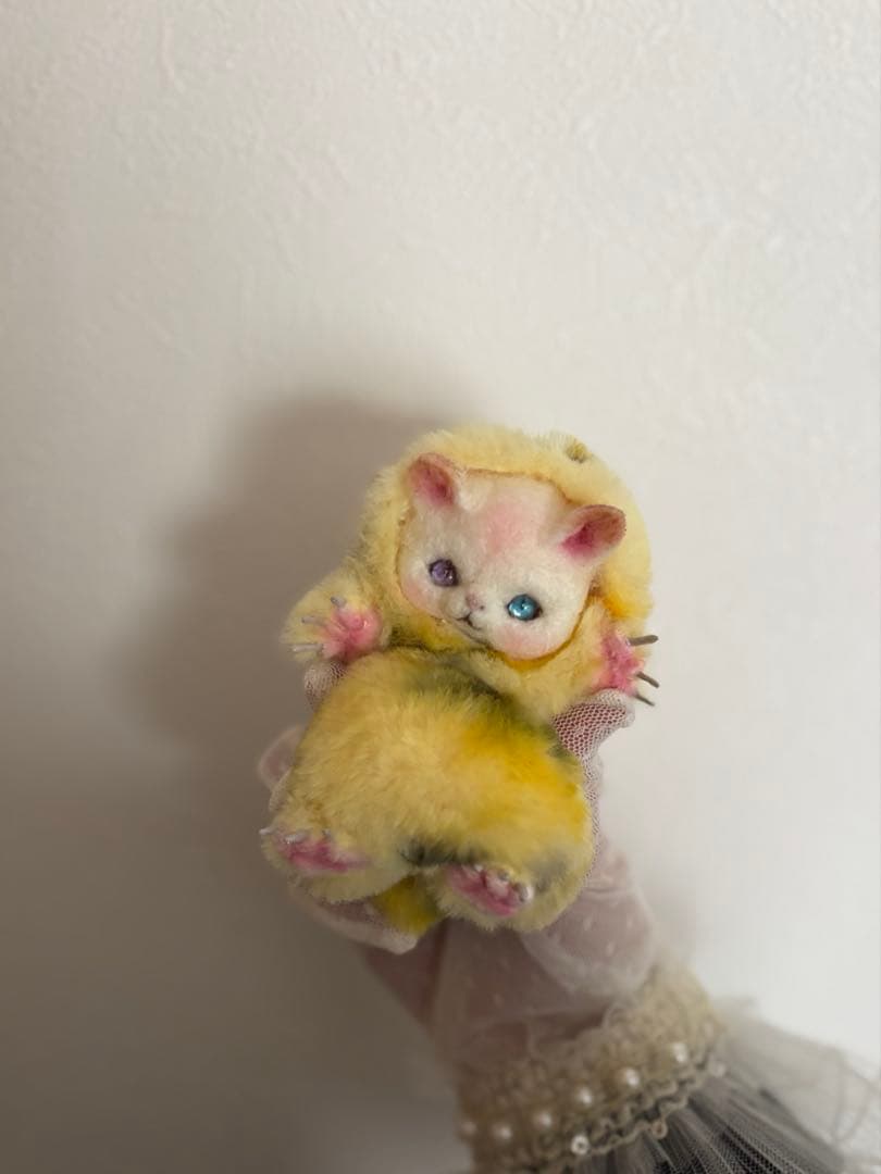 アートドール　No.065 黄こねこ幻獣　羊毛フェルト