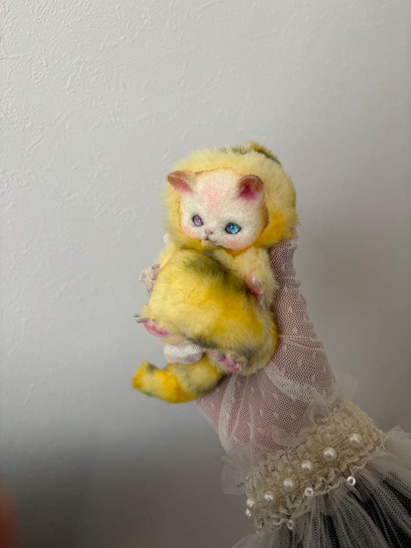 アートドール　No.065 黄こねこ幻獣　羊毛フェルト