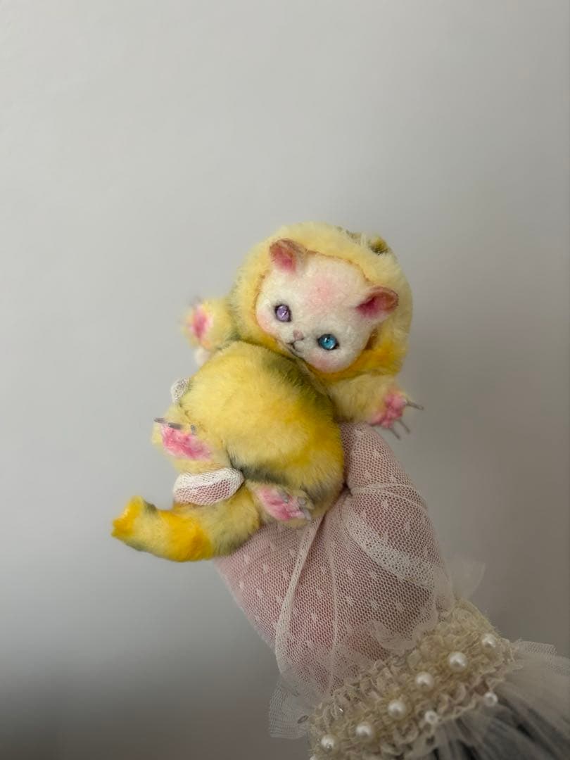 アートドール　No.065 黄こねこ幻獣　羊毛フェルト