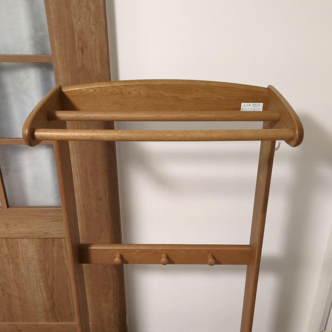 引き取り希望【カリモク】キッズ　木製ハンガーラック　キャスター付