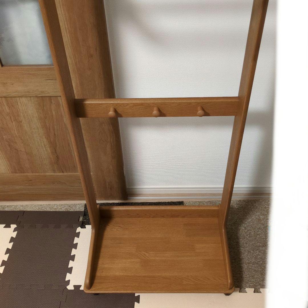 引き取り希望【カリモク】キッズ　木製ハンガーラック　キャスター付