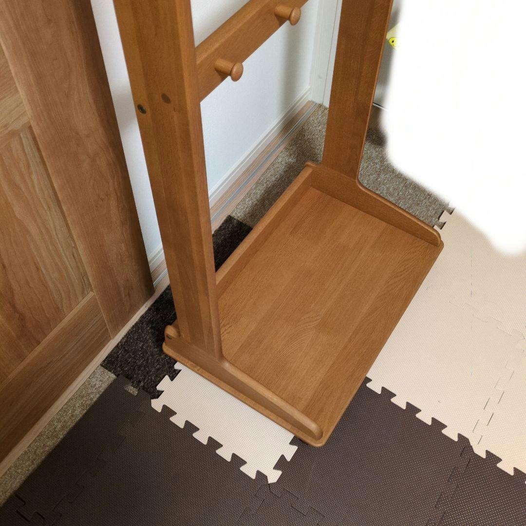 引き取り希望【カリモク】キッズ　木製ハンガーラック　キャスター付