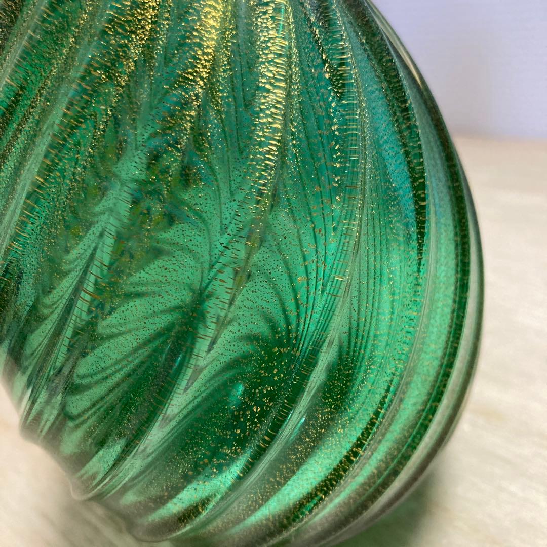 2F アルキメーデ・セグーゾ ベネチアンガラス ムラーノガラス 花瓶 グリーン