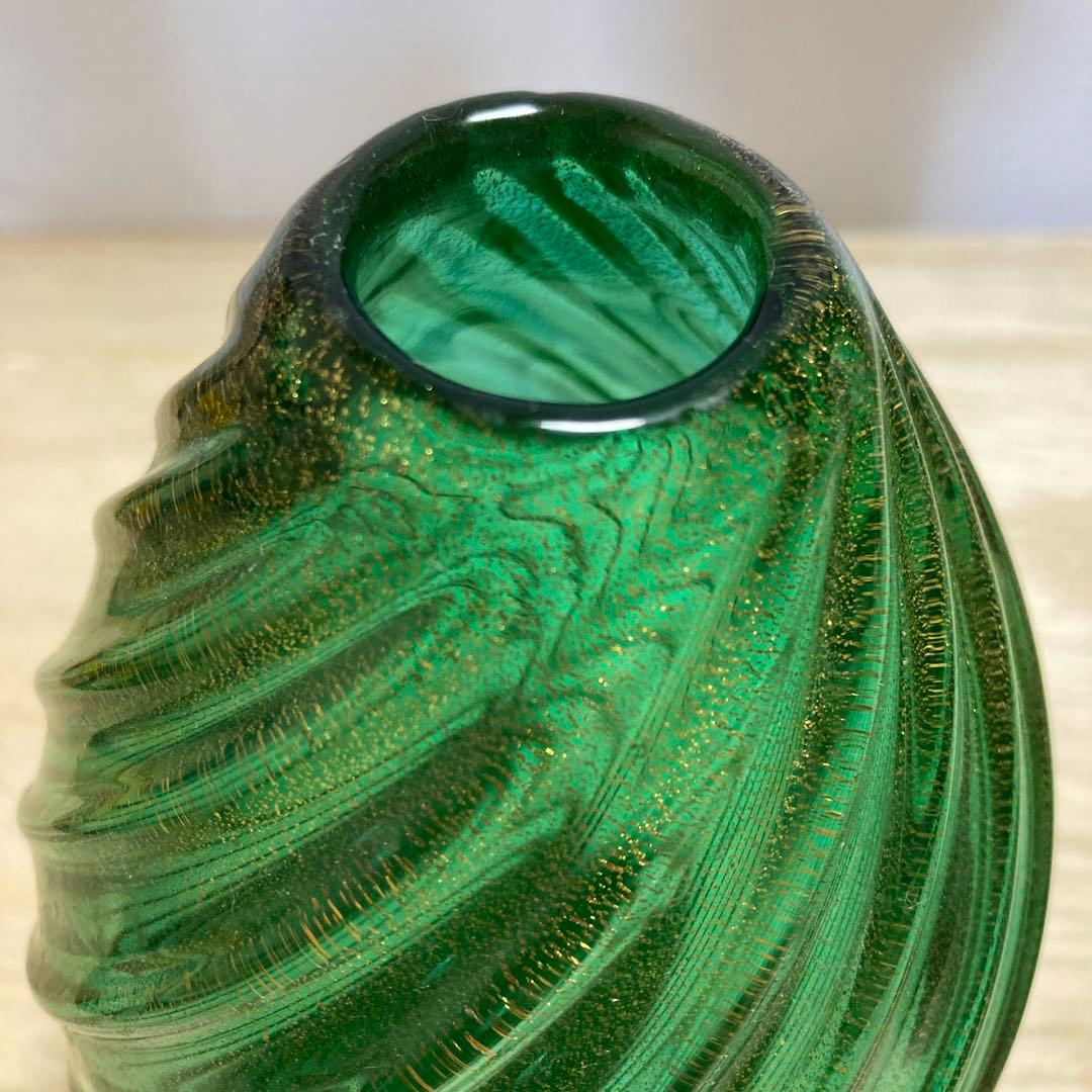 2F アルキメーデ・セグーゾ ベネチアンガラス ムラーノガラス 花瓶 グリーン