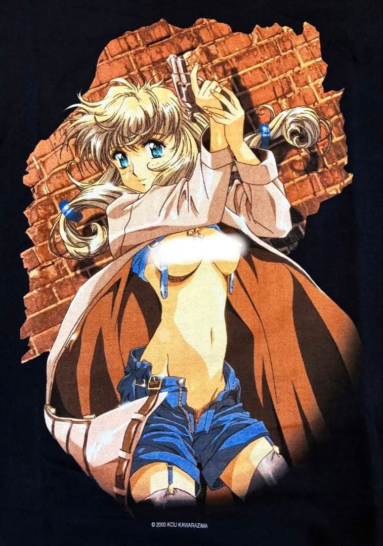 00s かわらじま晃 Tシャツ M ユーロ当時物 ヴィンテージ アニメT