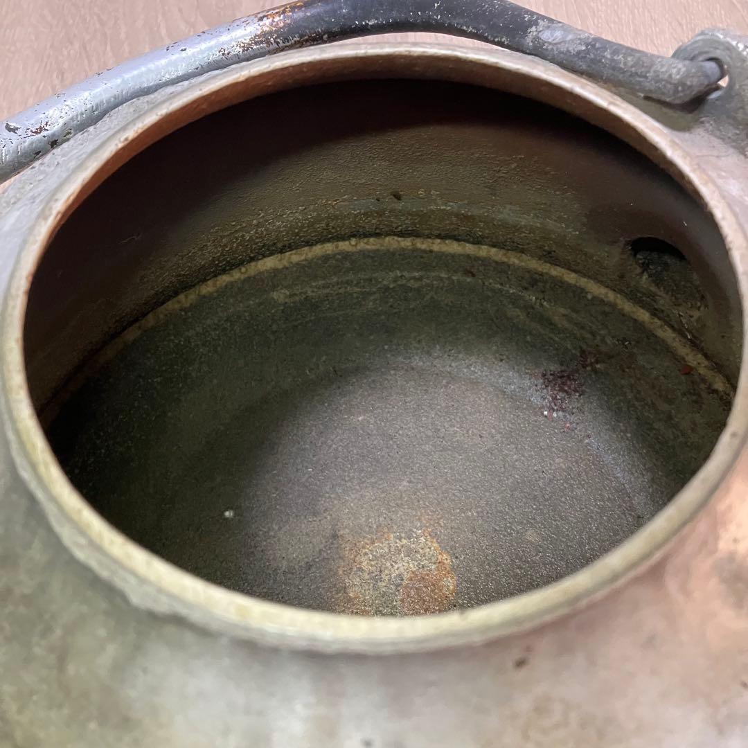 古鉄瓶 鋳鉄製 鉄瓶 鉄ケトル 直火可 民芸調 古道具 インテリア・実用
