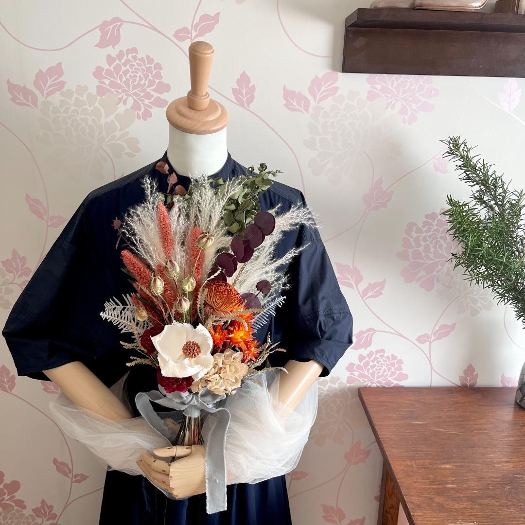 イチゴジャムさま専用　重なるオレンジの彩りスワッグ（ブーケ） L