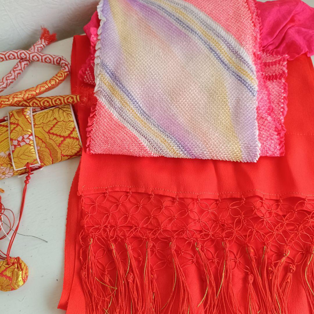 正絹☆誂えクリーム色の着物と作り帯セット