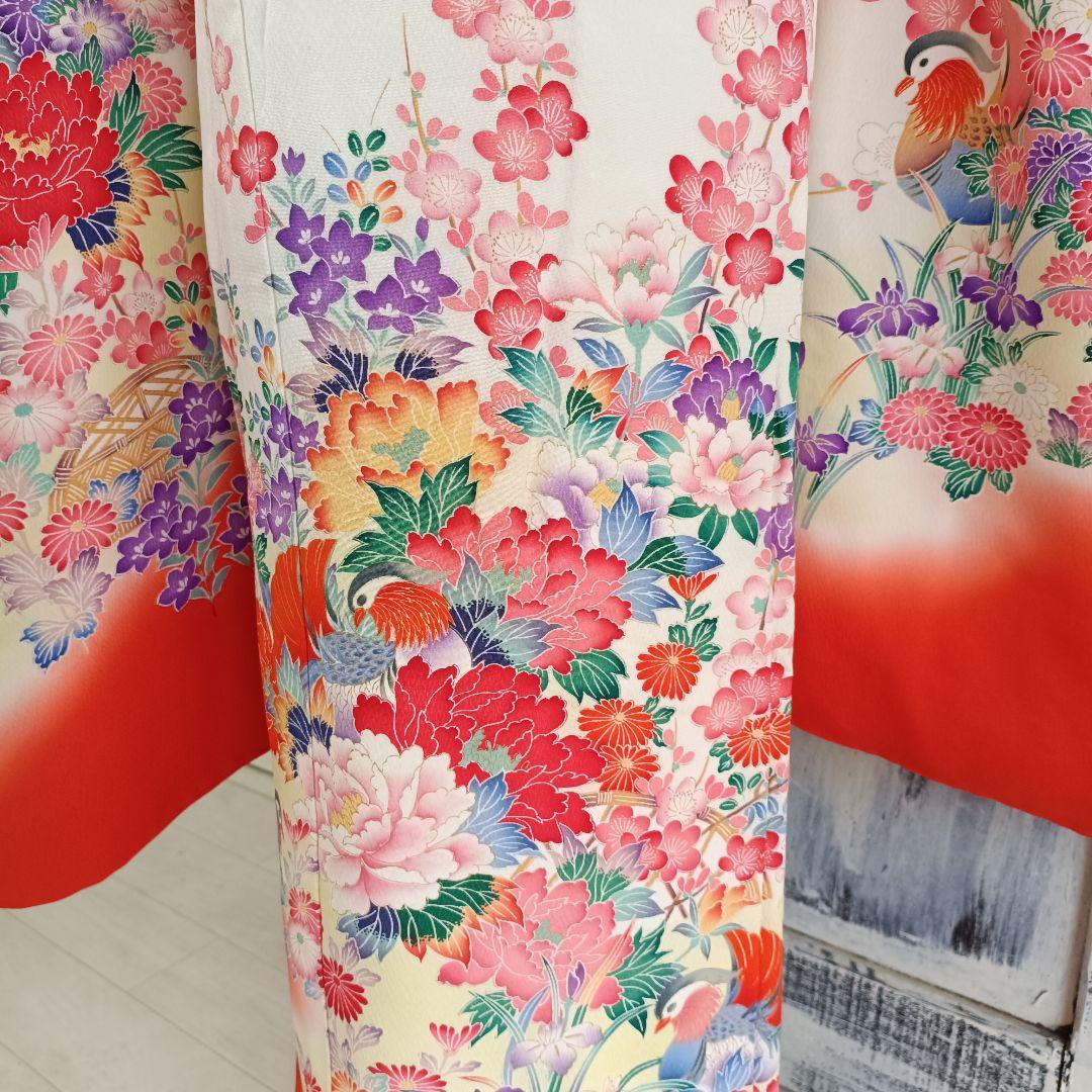 正絹☆誂えクリーム色の着物と作り帯セット