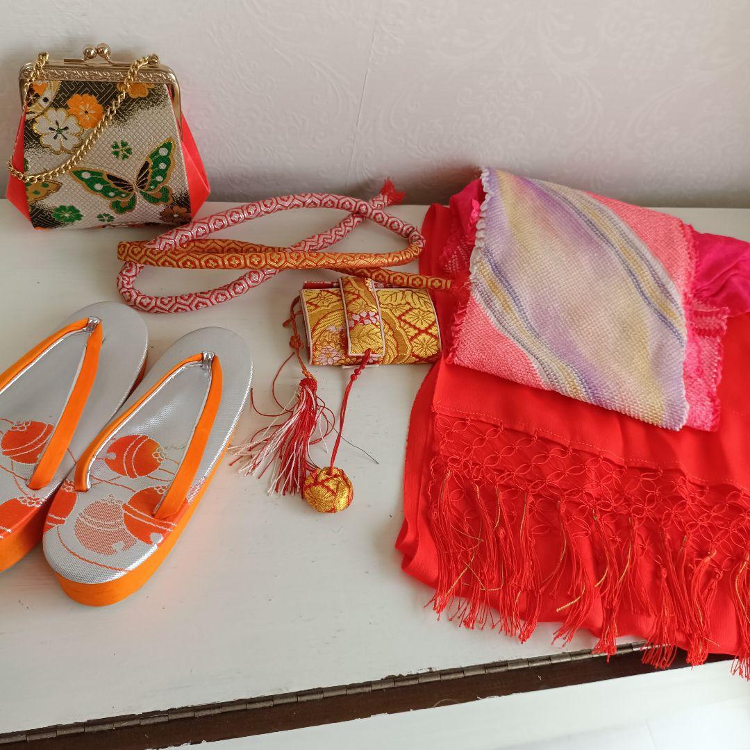 正絹☆誂えクリーム色の着物と作り帯セット