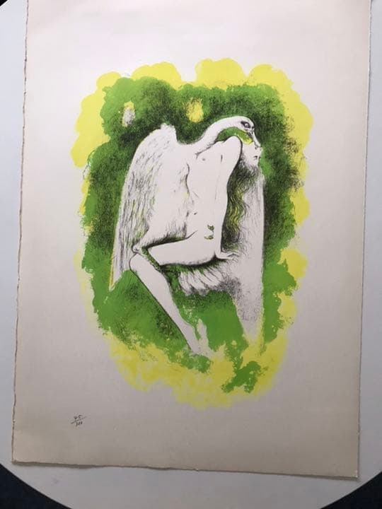 ★J5★古沢岩美「レダ」リトグラフ　限定品