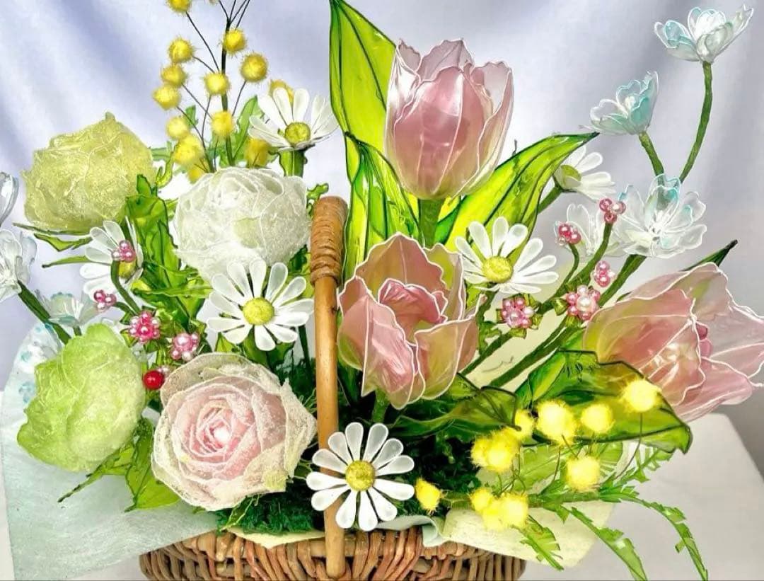 アメリカンフラワー　ディップフラワー　NO.214（春のお花畑）