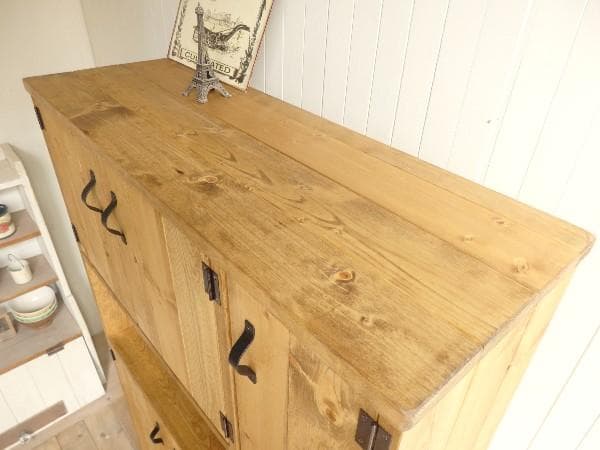 サイズオーダー可！スリム6扉キャビネット●ナチュラルブラウン無垢材●受注製作