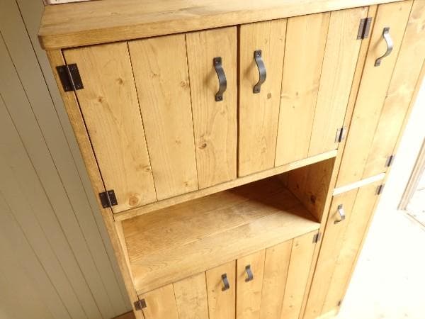 サイズオーダー可！スリム6扉キャビネット●ナチュラルブラウン無垢材●受注製作