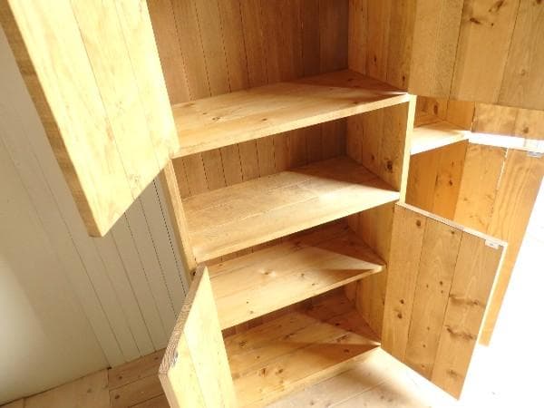 サイズオーダー可！スリム6扉キャビネット●ナチュラルブラウン無垢材●受注製作