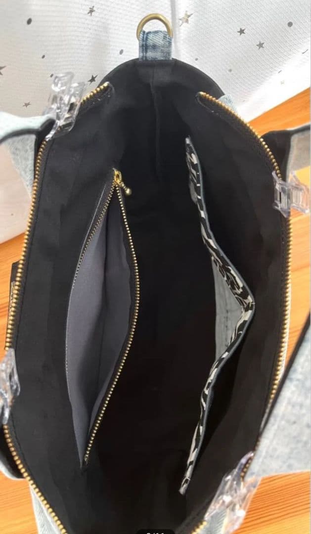 デニムリメイクバッグ（M）No.896☆ハンドバッグ　ショルダーバッグにも！