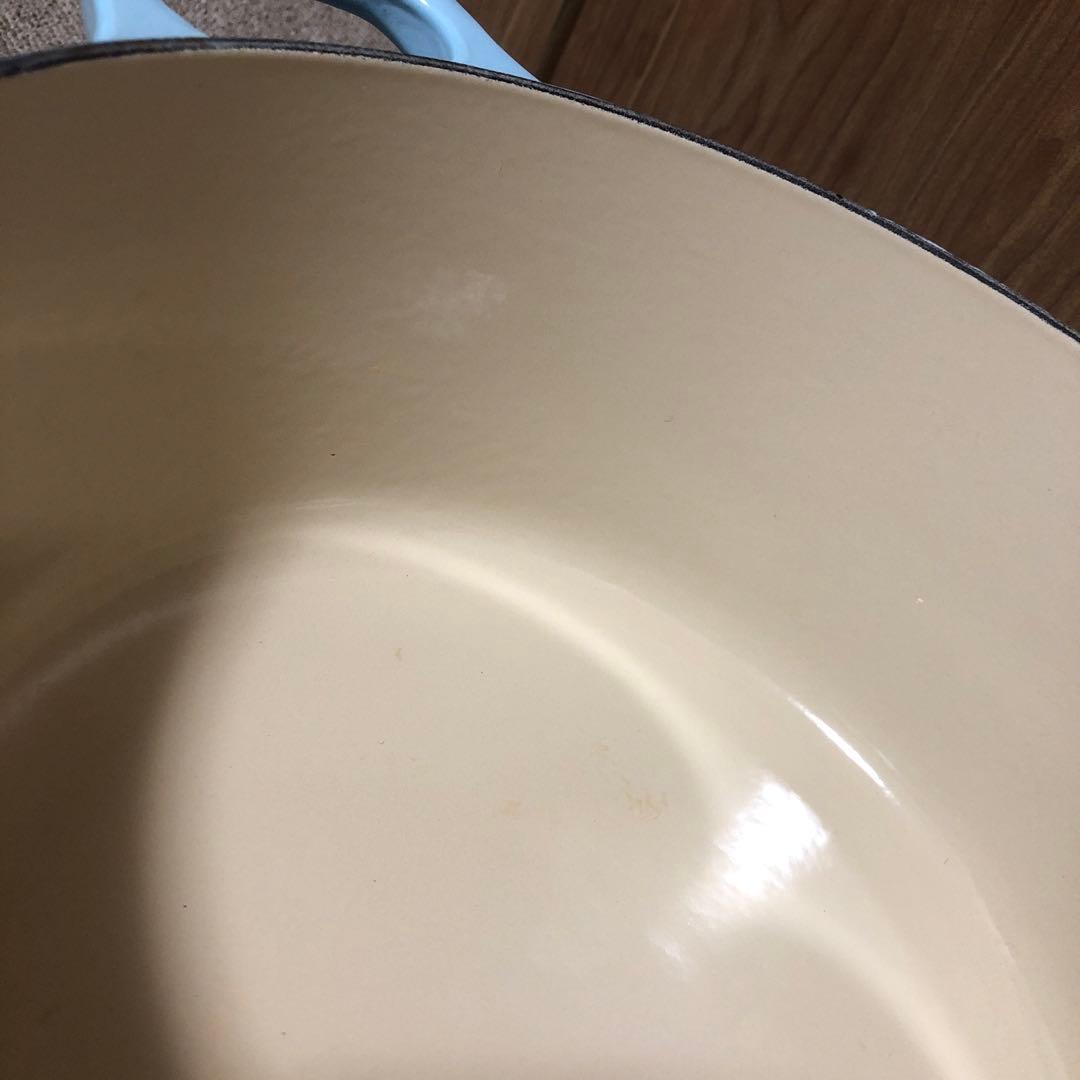 ル・クルーゼ　LE CREUSET 22cm 両手鍋　ブルー 水色