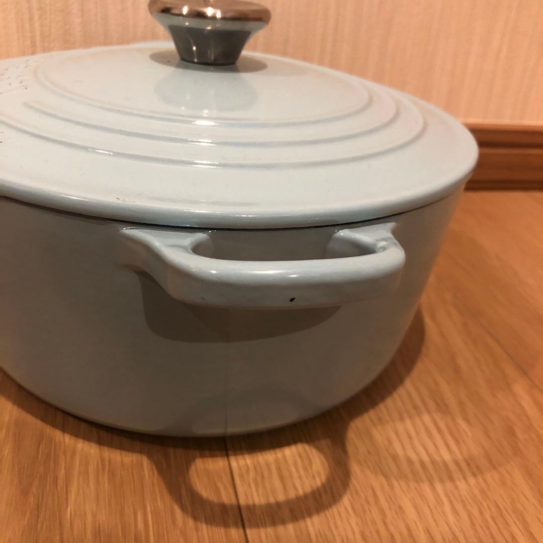 ル・クルーゼ　LE CREUSET 22cm 両手鍋　ブルー 水色