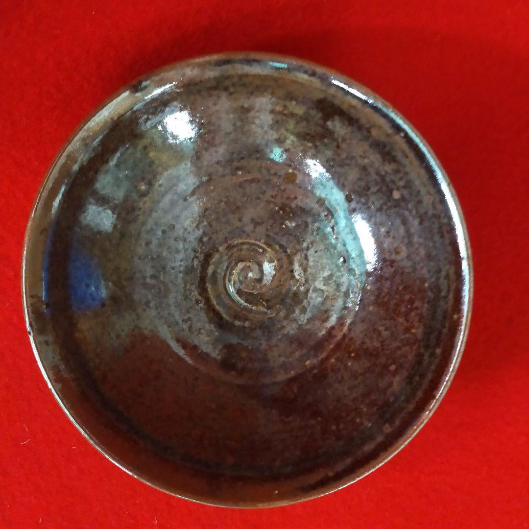 茶道茶碗　膳所焼　平茶碗【中古美品】