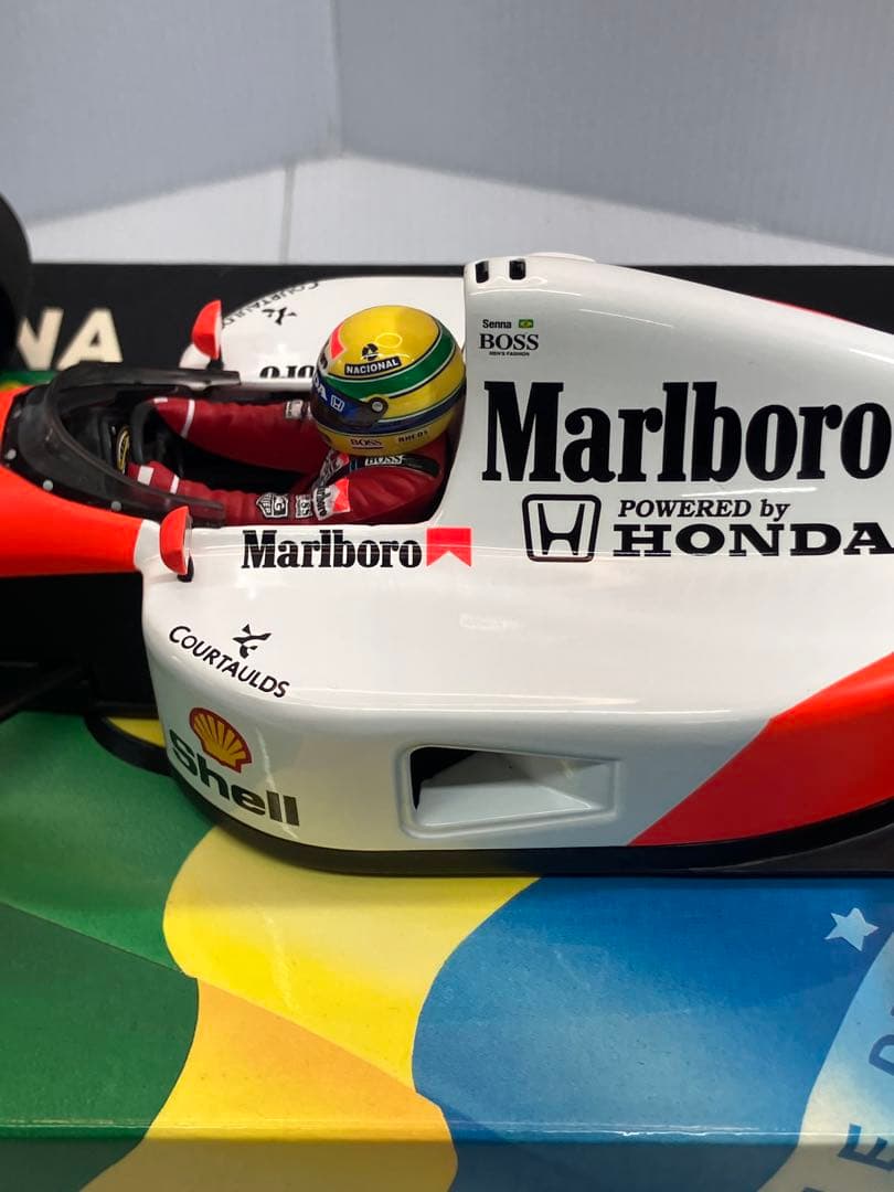 【美品/マルボロ仕様】1/18 ミニチャンプス マクラーレンホンダMP4/6セナ