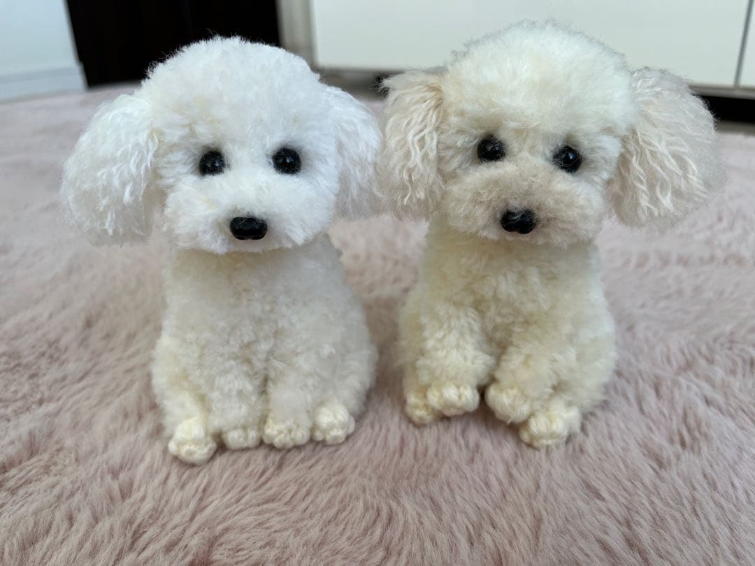 【ゆきちゃん様】 トイプードル編みぐるみ（植毛）　犬 【お座りポーズ】