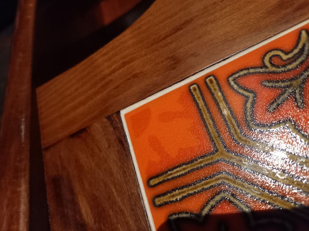 希少　浜本工芸　ヴィンテージ　タイル張り　木製　ブックスタンド